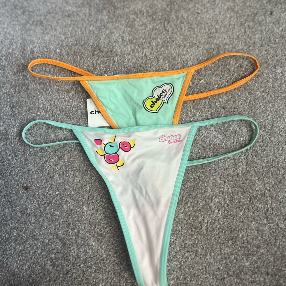 Calvin Klein Mint and Orange v strings